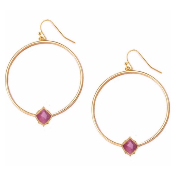 Kendra Scott Jewelry - KENDRA SCOTT Pink Cat’s Eye Elberta Hoop Earrings